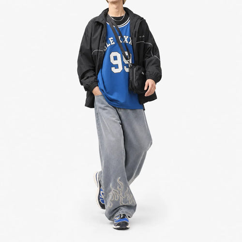 Embroidered Flame Logo Jeans