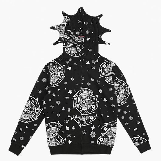 Speed Cartel Black / XS Bandana Print Zip Hoodie