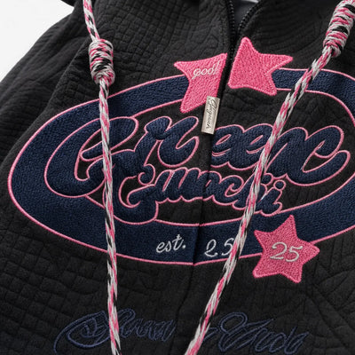 Speed Cartel Embroidered Casual Zip Hoodie