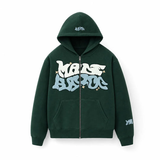 Speed Cartel Green / XS Zip Hoodie Relaxed Fit