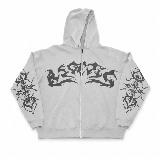 Speed Cartel White / S Oversized Hoodie Flame Graphic