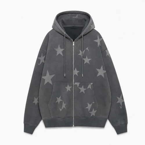 Grunge Star Zip Hoodie
