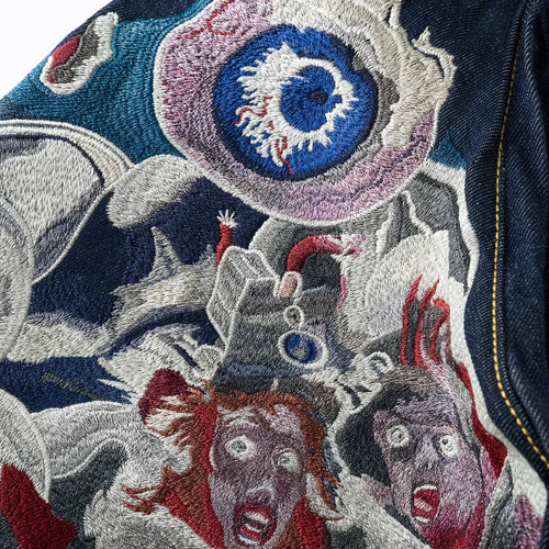 Baggy Japanese Embroidered Jeans