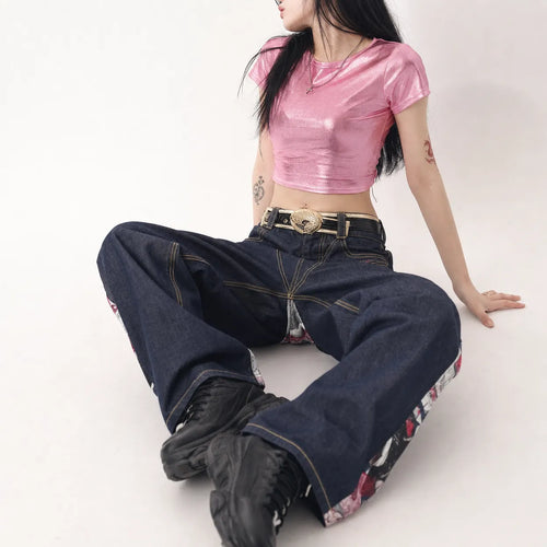 Baggy Japanese Embroidered Jeans