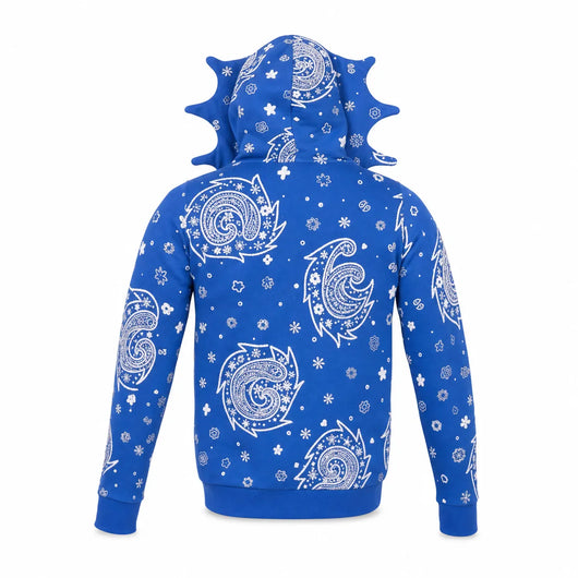 Urban Y2K Bandana Print Zip Hoodie
