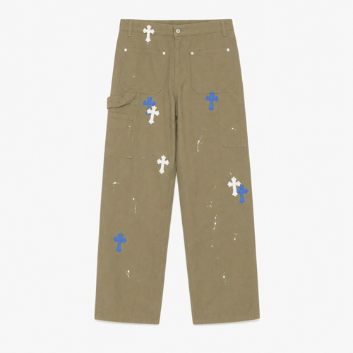 Baggy Jeans Cross Paint Splatter