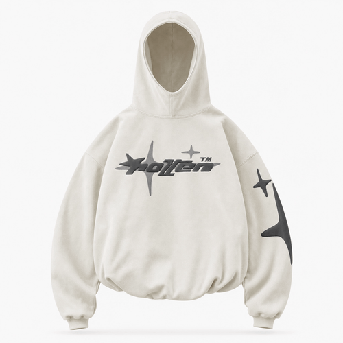 Hoodie Puff Print Star Sleeve