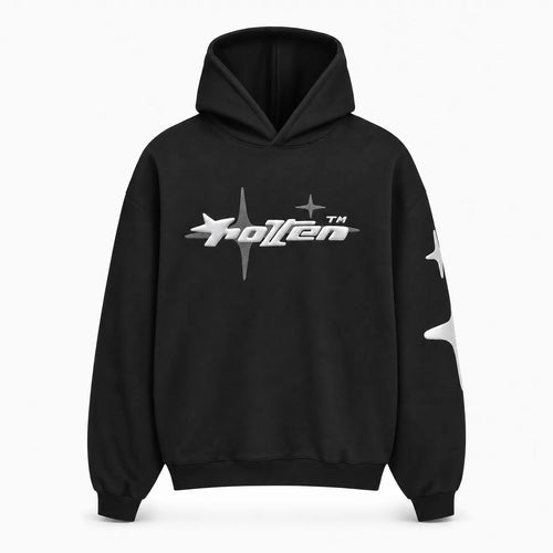 Hoodie Puff Print Star Sleeve