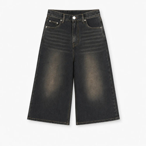 Wide Leg Cropped Baggy Shorts