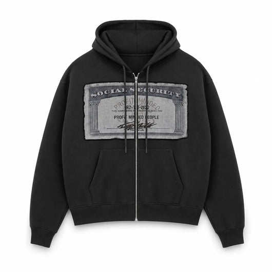 Urban Y2K Black / XS Zip Up Hoodie Social Security