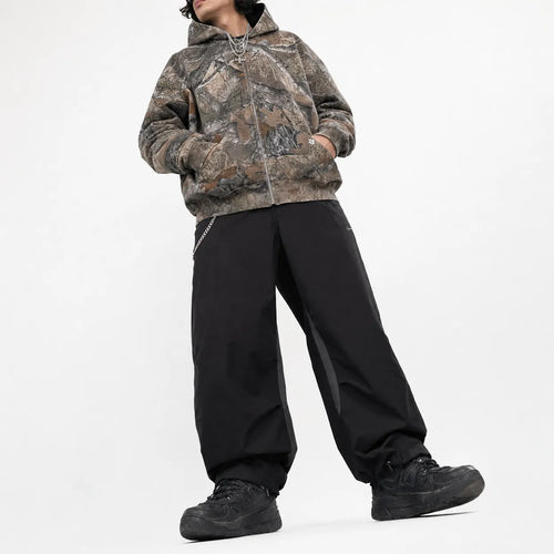 Camouflage Print Zip Hoodie