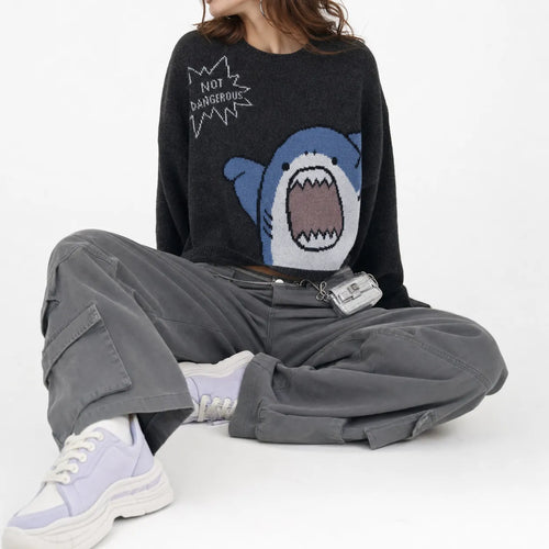 Cartoon Shark Knitted Jumper