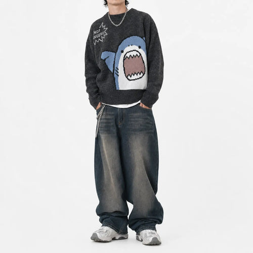 Cartoon Shark Knitted Jumper