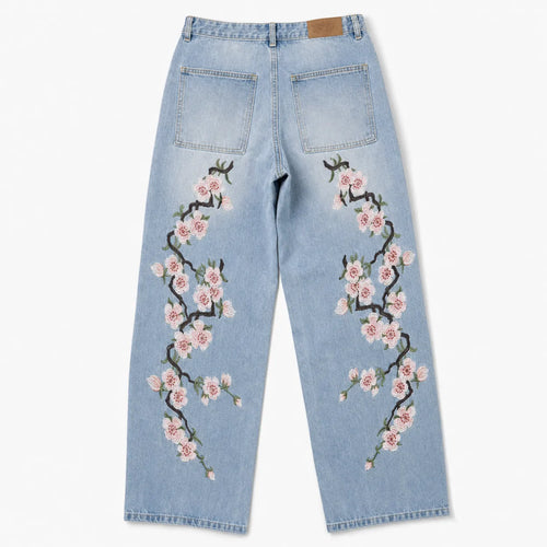 Cherry Blossom Embroidered Jeans