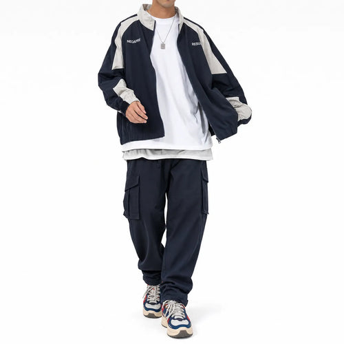 Colour Block Windbreaker Collar