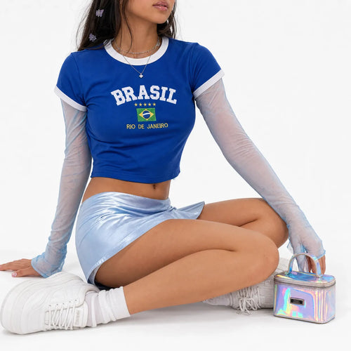 Crop Top Graphic T Shirt