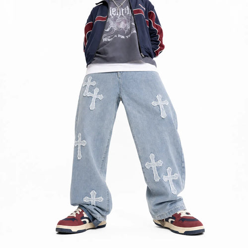 Cross Patch Baggy Jeans