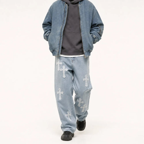 Cross Patch Baggy Jeans