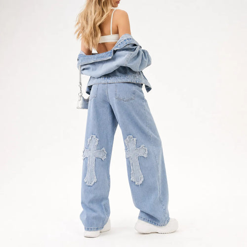 Cross Patch Baggy Jeans