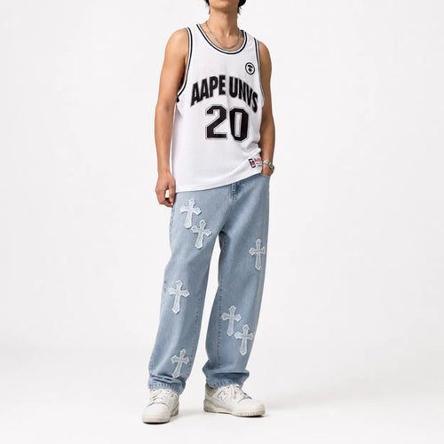 Cross Patch Baggy Jeans