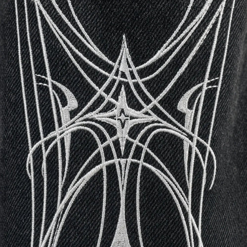 Cyber Embroidery Baggy Jeans