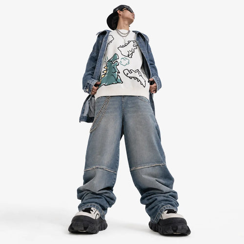Dinosaur Graphic Knitted Jumper