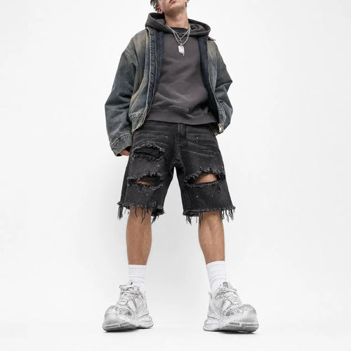 Distressed Baggy Shorts Men