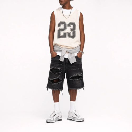 Distressed Baggy Shorts Men