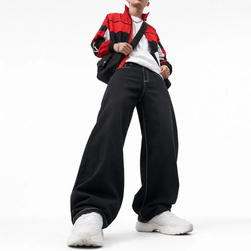 Embroidered Baggy Jeans Streetwear