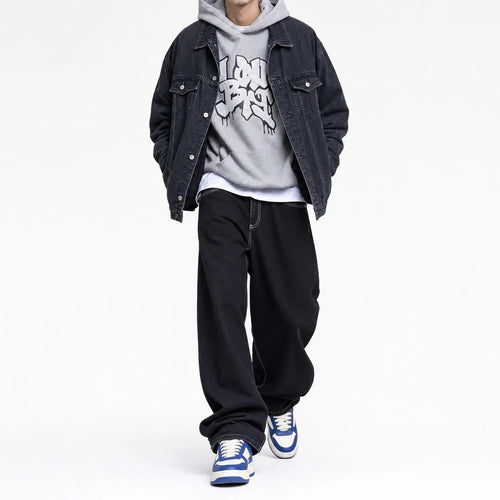 Embroidered Baggy Jeans Streetwear