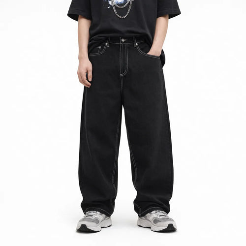 Embroidered Baggy Jeans Streetwear