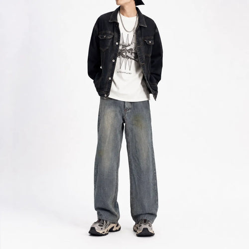 Embroidered Jeans Skull Grunge