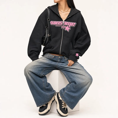 Urban Y2K Full Zip Hoodie Oversized Y2K