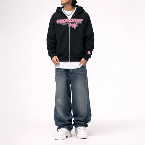 Full Zip Hoodie Oversized Y2K