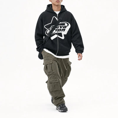 Urban Y2K Full Zip Hoodie Y2K Streetwear