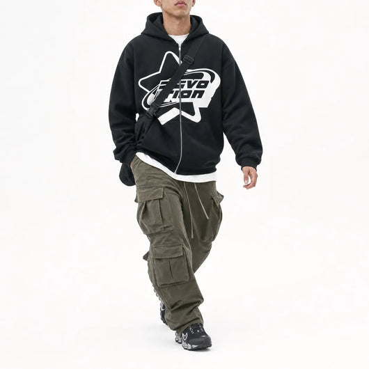Urban Y2K Full Zip Hoodie Y2K Streetwear