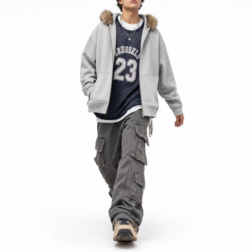 Furry Hooded Zip Hoodie