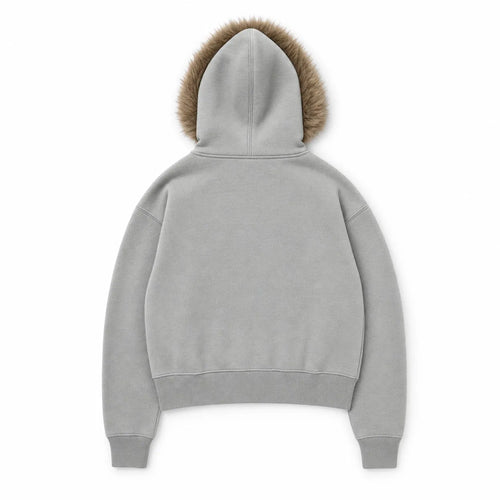 Furry Hooded Zip Hoodie