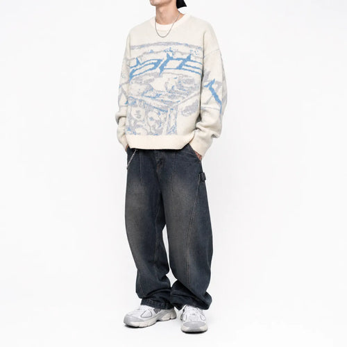 Graphic Abstract Knitted Jumper
