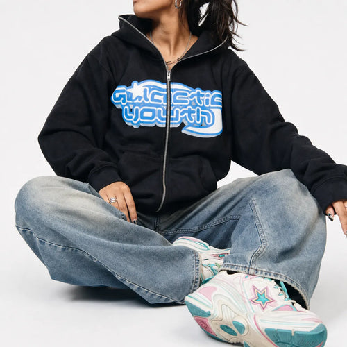 Graphic Zip Hoodie Skull