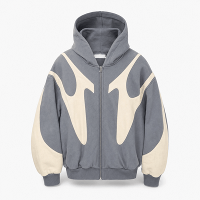 Urban Y2K Gray / S Zip Hoodie Oversized Hood