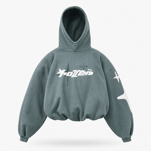 Hoodie Puff Print Star Sleeve