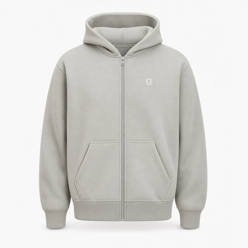 Embroidered Logo Zip Hoodie