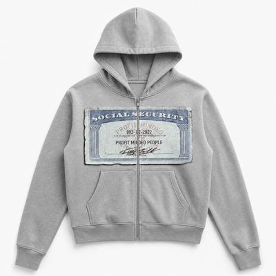 Urban Y2K Grey / XS Zip Up Hoodie Social Security