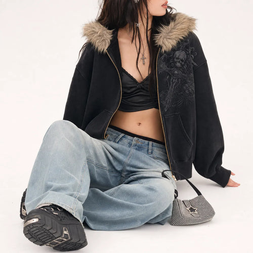 Grunge Distressed Oversized Hoodie