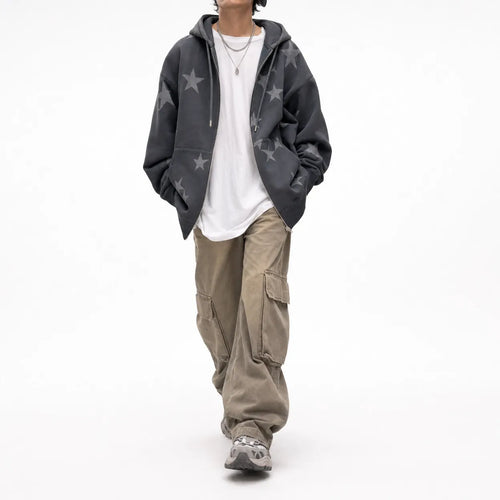 Grunge Star Zip Hoodie