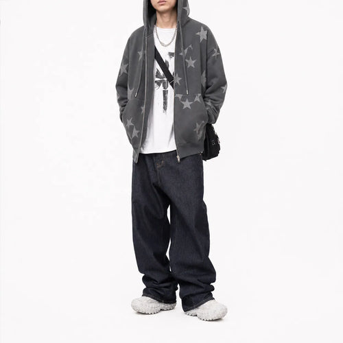 Grunge Star Zip Hoodie