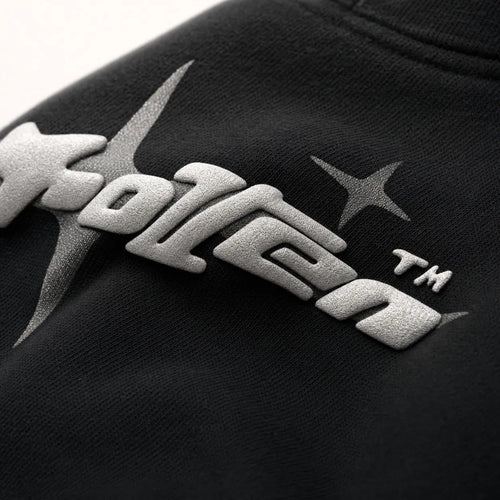 Hoodie Puff Print Star Sleeve