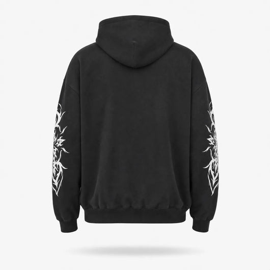 Urban Y2K Hoodie Tribal Ink Design