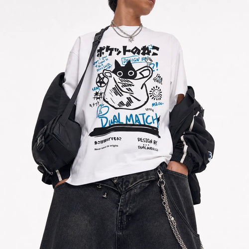 Japanese Cat T Shirt Women